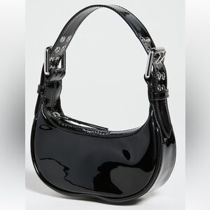 BY FAR Mini SoHo Black Patent Leather Bag date night going out shoulder bag